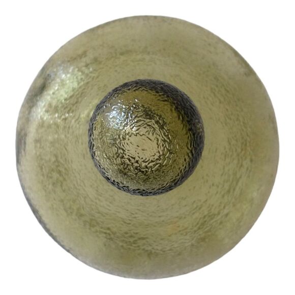 Vintage Empoli Glass Jar Top ONLY Pebbled Olive Green Candy Jar Lid Mid Century. - Picture 5 of 16